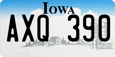 IA license plate AXQ390