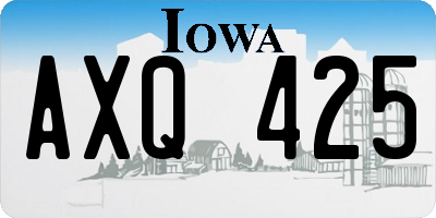 IA license plate AXQ425