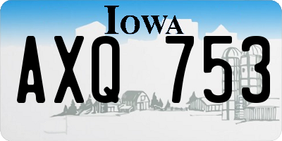 IA license plate AXQ753