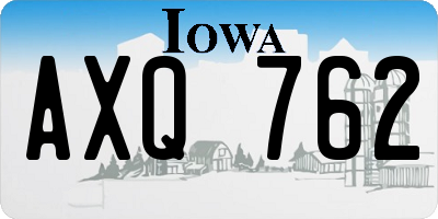 IA license plate AXQ762