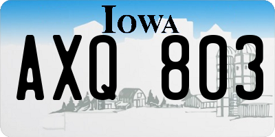 IA license plate AXQ803