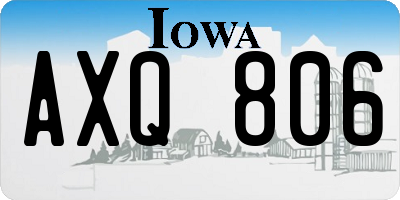 IA license plate AXQ806