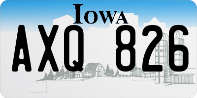 IA license plate AXQ826