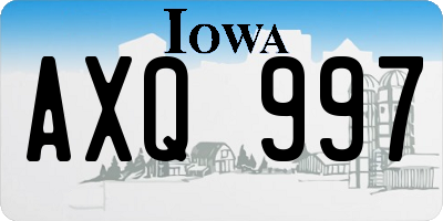 IA license plate AXQ997