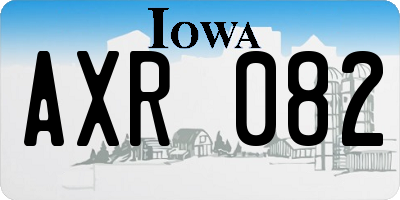 IA license plate AXR082