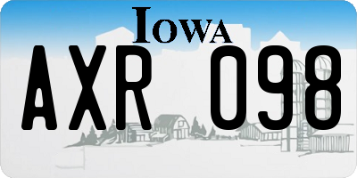 IA license plate AXR098