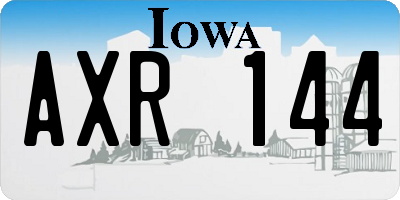 IA license plate AXR144