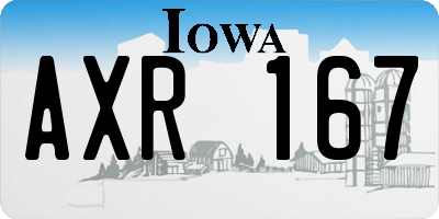 IA license plate AXR167