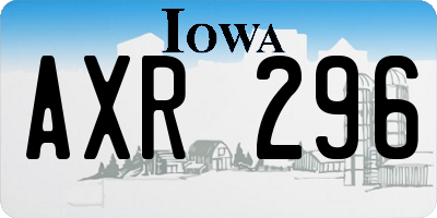 IA license plate AXR296