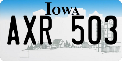 IA license plate AXR503