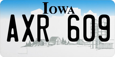 IA license plate AXR609