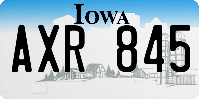 IA license plate AXR845