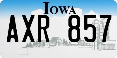 IA license plate AXR857