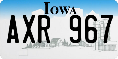 IA license plate AXR967