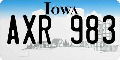 IA license plate AXR983