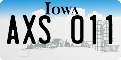 IA license plate AXS011