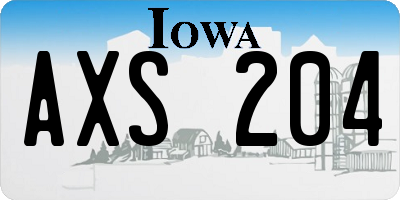 IA license plate AXS204