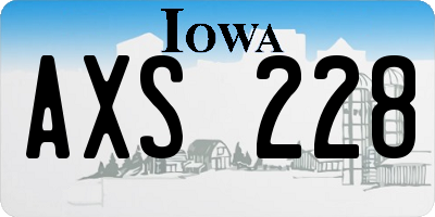 IA license plate AXS228