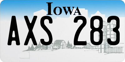 IA license plate AXS283