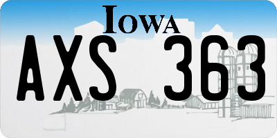 IA license plate AXS363
