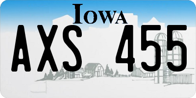 IA license plate AXS455