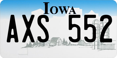 IA license plate AXS552