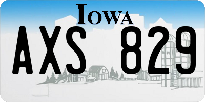 IA license plate AXS829