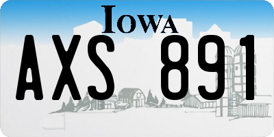 IA license plate AXS891