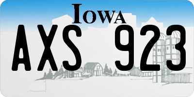 IA license plate AXS923