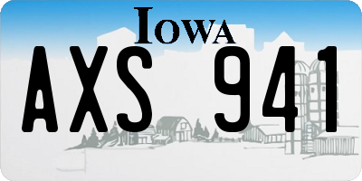 IA license plate AXS941