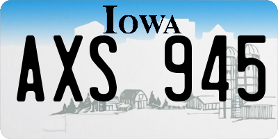 IA license plate AXS945