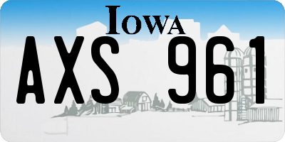 IA license plate AXS961