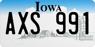 IA license plate AXS991