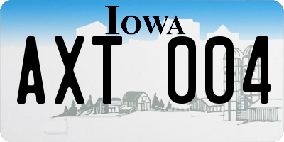 IA license plate AXT004