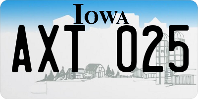 IA license plate AXT025