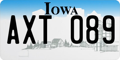 IA license plate AXT089