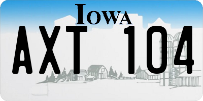 IA license plate AXT104