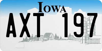 IA license plate AXT197