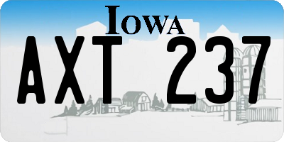 IA license plate AXT237