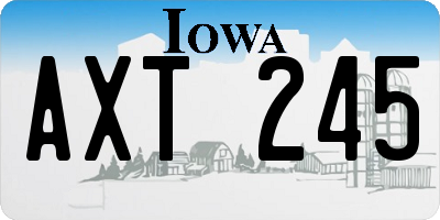 IA license plate AXT245