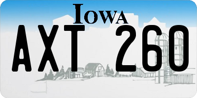 IA license plate AXT260