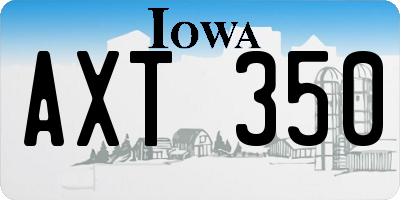 IA license plate AXT350