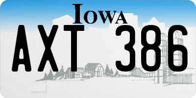 IA license plate AXT386