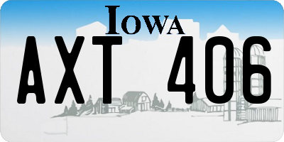 IA license plate AXT406