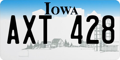 IA license plate AXT428