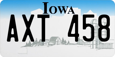 IA license plate AXT458