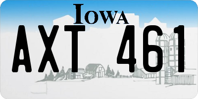 IA license plate AXT461