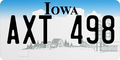 IA license plate AXT498