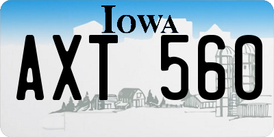 IA license plate AXT560