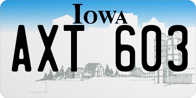 IA license plate AXT603